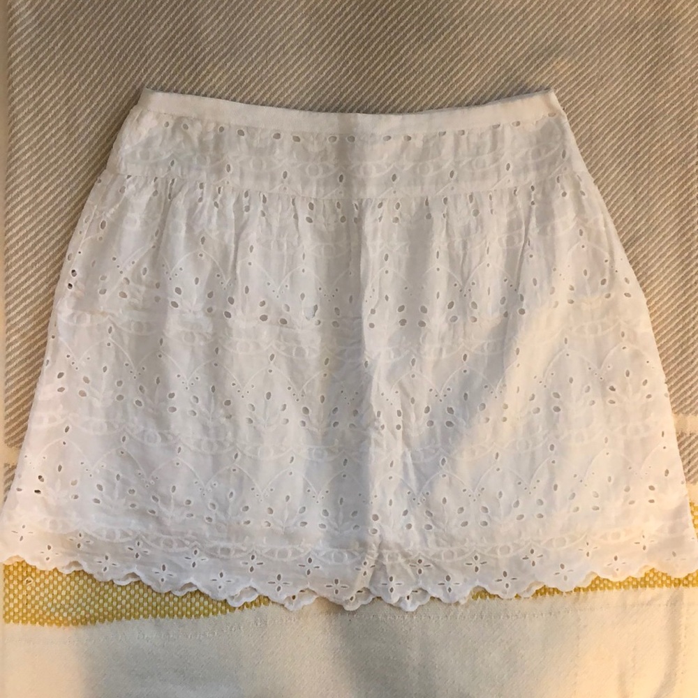 White cotton eyelet skirt